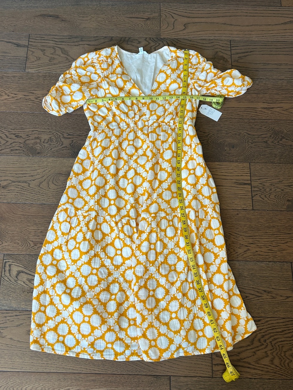 NWT! Time and Tru Women's Cotton Tiered Midi Dress with Elbow Length Sleeves SzM - Picture 7 of 12
